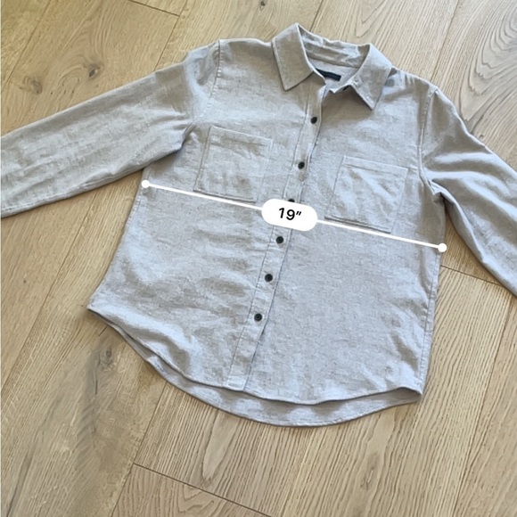 Jenni Kayne Button Down Tan Shirt Double Pocket Cotton Button-up - Picture 6 of 11